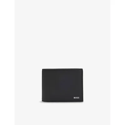 Hugo Boss Mens Black Logo-embossed Leather Wallet
