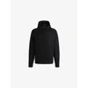 Hugo Boss Mens Black Logo-embroidered Pinstriped Cotton-blend Hoody Xxl In Black