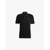 Hugo Boss Mens Black Logo-print Short-sleeve Cotton Polo Xl In Black