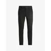 Hugo Boss Mens Black Micro-patterned Slim-fit Stretch-woven Trousers