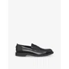Hugo Boss Brown Tumbled Leather Penny Loafers In Brown