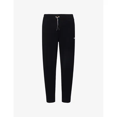 Hugo Boss Mens Black Unique Ribbed-cuffs Stretch-cotton Jogging Bottoms