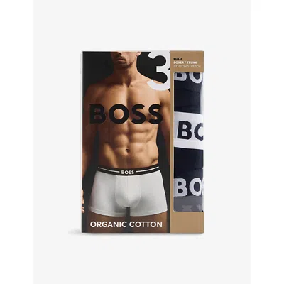 Hugo Boss Mens Bold Logo-waistband Stretch-woven Trunks 976 Open Miscellaneous