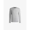 Hugo Boss Long Sleeve Waffle Knit Cotton Blend T-shirt In Light/pastel Grey