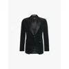 Hugo Boss Slim-fit Tuxedo Jacket In Pure-cotton Velvet In Open Green
