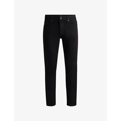 Hugo Boss Slim-fit Jeans In Black-black Italian Denim