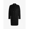 Hugo Boss Double-breasted Coat In An Alpaca Blend In Black