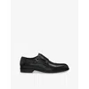 Hugo Boss Mens Black Double-strap Leather Shoes In Black