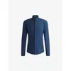 Hugo Boss Mens Navy Geometric-pattern Slim-fit Stretch-jersey Shirt In Navy