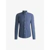 Hugo Boss Slim-fit Shirt In Printed Performance-stretch Jersey In Open Blue