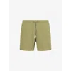 Hugo Boss Mens Iconic Stripe-trim Swim Shorts Medium Green