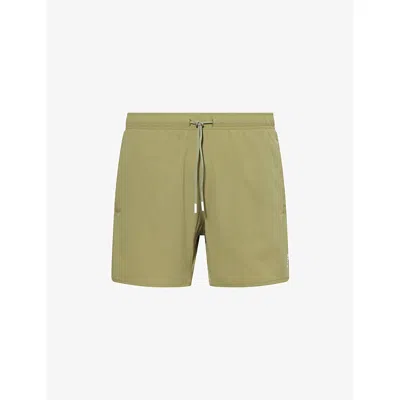 Hugo Boss Mens Iconic Stripe-trim Swim Shorts Medium Green