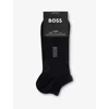 Hugo Boss Mens Logo Bamboo Pack Of Two Stretch-woven Socks Black In Black