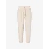 Hugo Boss Mens Boss Logo-embroidery Relaxed-fit Recycled-polyester Blend Stretch-borg Jogging Bottoms In Open White