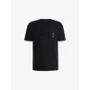 Hugo Boss Mens Black Logo-print Regular-fit Cotton T-shirt