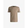 Hugo Boss Mens Boss Logo-print Short-sleeve Cotton T-shirt In Light/pastel Green