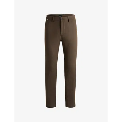 Hugo Boss Slim-fit Trousers In Cotton In Open Green