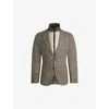 Hugo Boss Mens Open White Quilted-panel Slim-fit Wool-blend Jacket In Open White