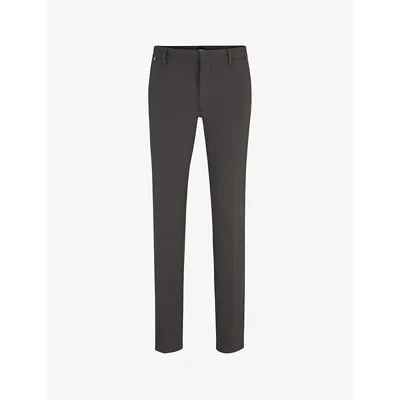 Hugo Boss Slim-fit Trousers In A Cotton Blend With Stretch In Medium Grey