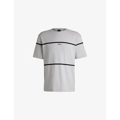 Hugo Boss Tercy Tape Central Logo T-shirt Relaxed Fit In White