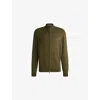 Hugo Boss Mens Brand-embroidered Zipped Cotton-knit Cardigan Dark Beige
