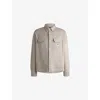 Hugo Boss Mens Brand-patch Waffle-texture Cotton-blend Shirt Open White In Open White