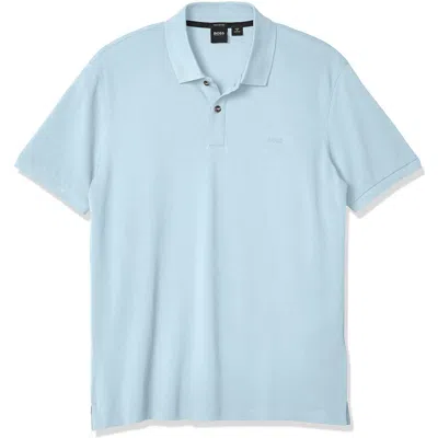 Hugo Boss Mens Cotton Short Sleeve Polo In Blue
