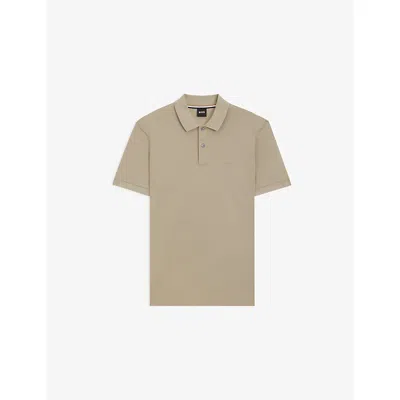 Hugo Boss Mens Boss Logo-embroidered Short-sleeve Cotton Polo