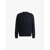 Hugo Boss Mens Boss Branded Crewneck Cotton-blend Sweatshirt In Dark Blue