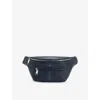 Hugo Boss Mens Debossed-branded Faux-leather Bag In Dark Blue