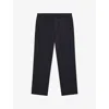 Hugo Boss Mens Dark Blue Jacquard-pattern Elasticated-waist Jersey Jogging Bottoms Xxl In Blue