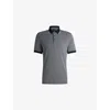 Hugo Boss Mens Dark Blue Logo-embroidered Short-sleeve Cotton Polo In Black
