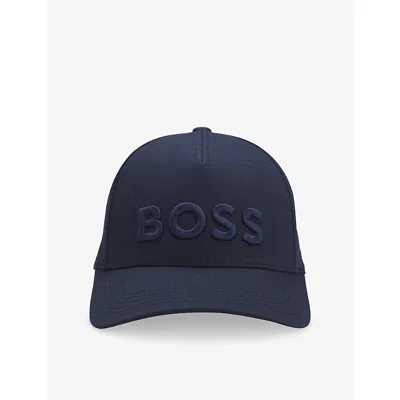 Hugo Boss Mens Dark Blue Logo-embroidery Adjustable Cotton Cap