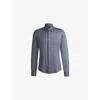 Hugo Boss Slim-fit Shirt In Structured Performance-stretch Fabric In Dark Blue