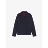 Hugo Boss Mens Dark Blue Patch-pocket Long-sleeve Denim Shirt In Black