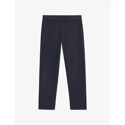 Hugo Boss Mens Hugo Regular-fit Tapered-leg Denim Jeans In Blue