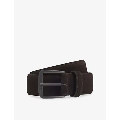 Hugo Boss Dark Brown Logo Buckle Belt