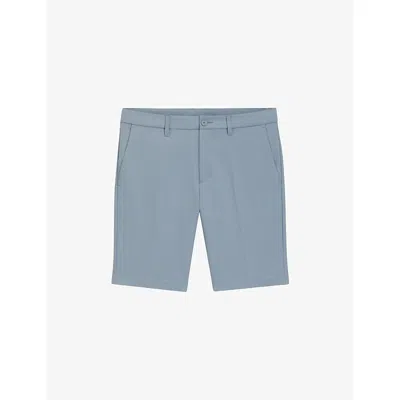Hugo Boss Mens Dark Grey Elasticated-waist Slim-fit Stretch-woven Shorts In Gray