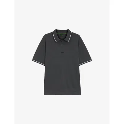 Hugo Boss Mens Boss Logo-embroidered Short-sleeve Cotton Polo