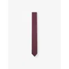 Hugo Boss Mens Geometric-print Silk-blend Tie Dark Red In Burgundy
