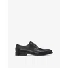 Hugo Boss Colby Mens Leather Derby Shoes With Embossed Logo Nos Uk8 Eu42 In Black