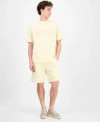 Hugo Boss Mens Dinkee Logo Graphic Cotton T Shirt Dinkoe Cotton Shorts In Yellow