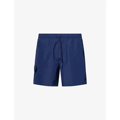 Hugo Boss Mens Navy Dive Brand-patch Swim Shorts In Blue