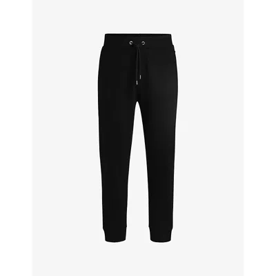 Hugo Boss Mens Drawstring-waist Slim-fit Tapered-leg Cotton-jersey Jogging Bottoms Black