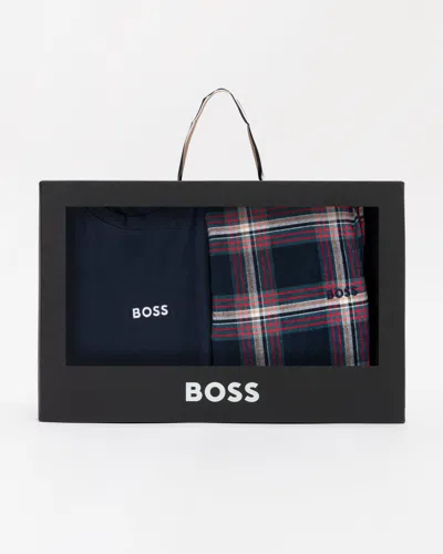 Hugo Boss Mens Holiday Long Pyjama Set In Multi