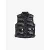 Hugo Boss Mens Black Branded Glossy Shell Gilet In Animal Print