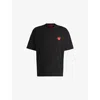 Hugo Boss Mens Hugo Branded-print Relaxed-fit Cotton-jersey T-shirt In Black