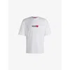 Hugo Boss Mens White Branded-print Relaxed-fit Cotton-jersey T-shirt