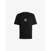 Hugo Boss Mens Hugo Branded-print Short-sleeved Cotton-jersey T-shirt In Black