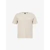 Hugo Boss Mens Light Beige Waffle Crewneck Cotton-blend T-shirt In Light Beige